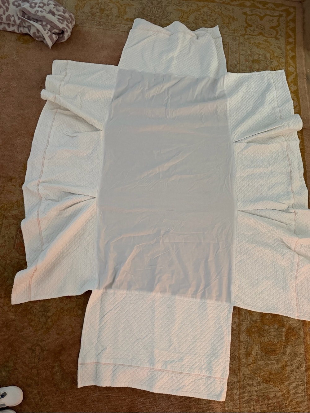 White Quilted Restoration Hardware Crib Skirt